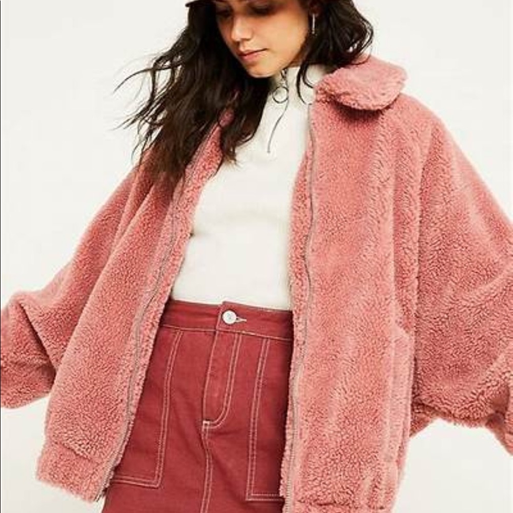 Urban Outfitters Rose Zip Through Coat